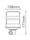 LAP Electrical LKB030C DIN Mount 12/24v Clear / Amber R65 LED Beacon PN: LKB030C