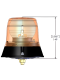 Vision Alert 401.001 Single Bolt Fixing 12v Rotating Amber Beacon Low profile PN: 401.001