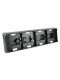 LED Autolamps 100 Series Replacement Quad Bracket – Black PN: 100B4B