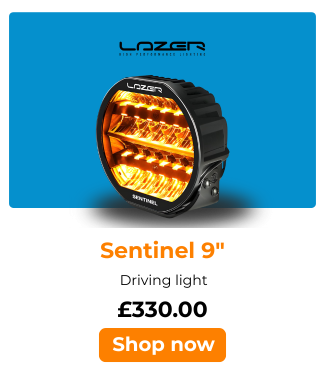 0S9-HLE-PL2-SM Lazer Lamps Sentinel 9" Highline Gen2 LED Driving Light With Position Light (NEW MODEL)