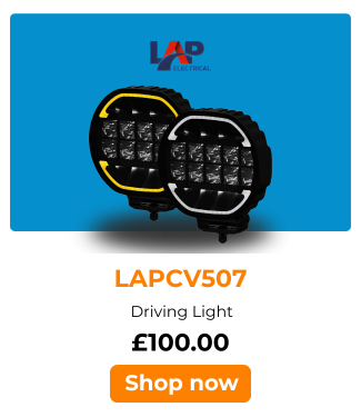 LAPCV507LAP Electrical 7" Round 7200Lm Driving Light With Dynamic Start Position Light PN: LAPCV507