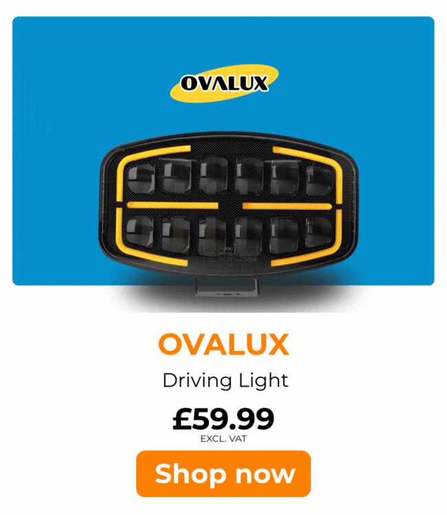 Van Master Oval Driving Lamp With Amber or White Dynamic Position Light PN: VMG-OVALUX
