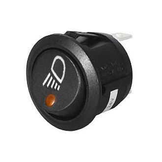 Durite 0-531-11 Amber LED On/Off Round Rocker Switch with Work Lamp Symbol - 12/24V PN: 0-531-11