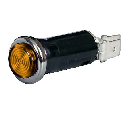 Durite 0-609-10 Amber Warning Light with 12V 2W Ba7S Bulb for 13mm diameter hole - Chrome Bezel PN: 0-609-10