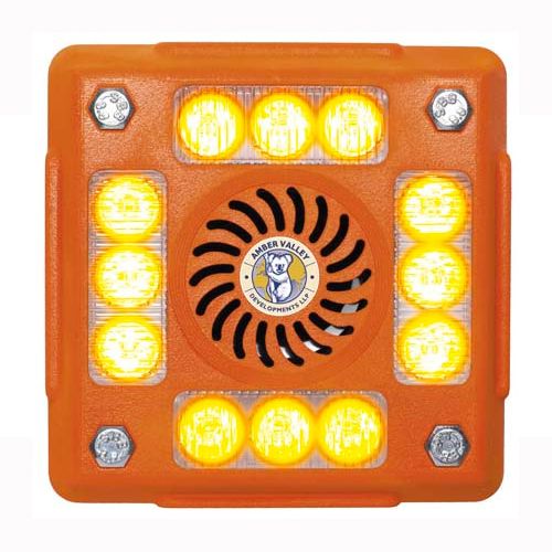 Alarmalight AVAL480O 4 pod AMBER LEDs with tonal alarm PN:AVAL480O