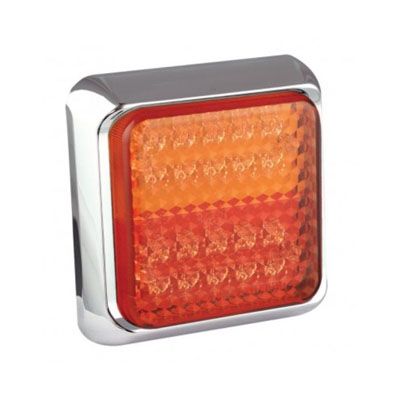 LED Autolamps 100CSTIME 12/24V Square Compact Combination Lamp Chrome PN: 100CSTIME