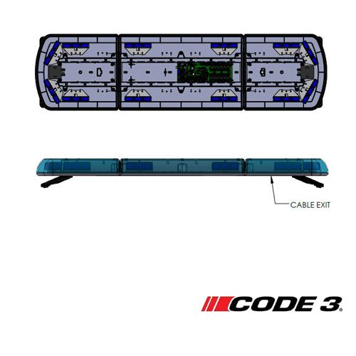 Code 3 12+ Series Reg65 1.07m Blue Lens 12 LEDs Lightbar PN:12-30185-c