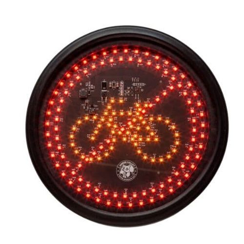 Amber Valley AVCSWL04 Round Red/Amber LED Cycle warning sign PN: AVCSWL04