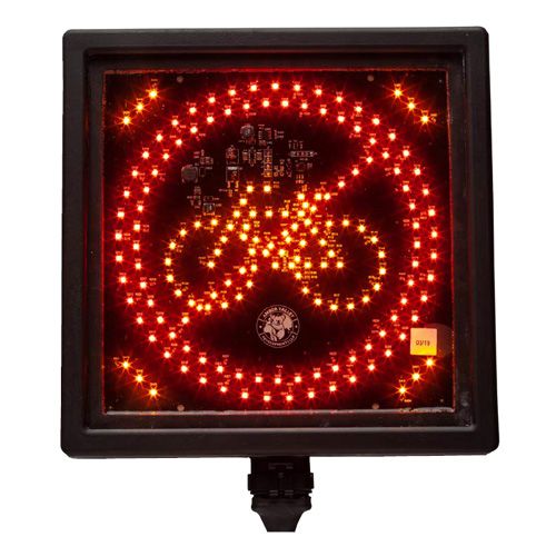 Amber Valley AVCSWL03 Square Red/Amber LED Cycle warning sign PN: AVCSWL03