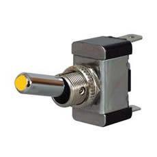 Durite 0-603-10 Amber LED On/Off Toggle Switch with Metal Lever- 12/24V PN: 0-603-10
