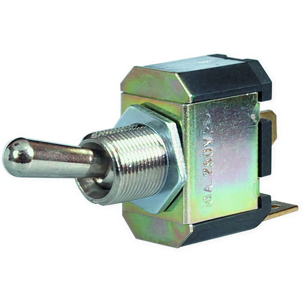 Durite 0-603-00 On/Off Toggle Switch with Nickel Plated Brass Lever - 10A at 28V PN: 0-603-00
