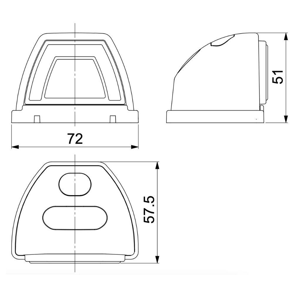Horpol LD 3086 Roof Mount Rear Red Marker Light PN: LD_3086