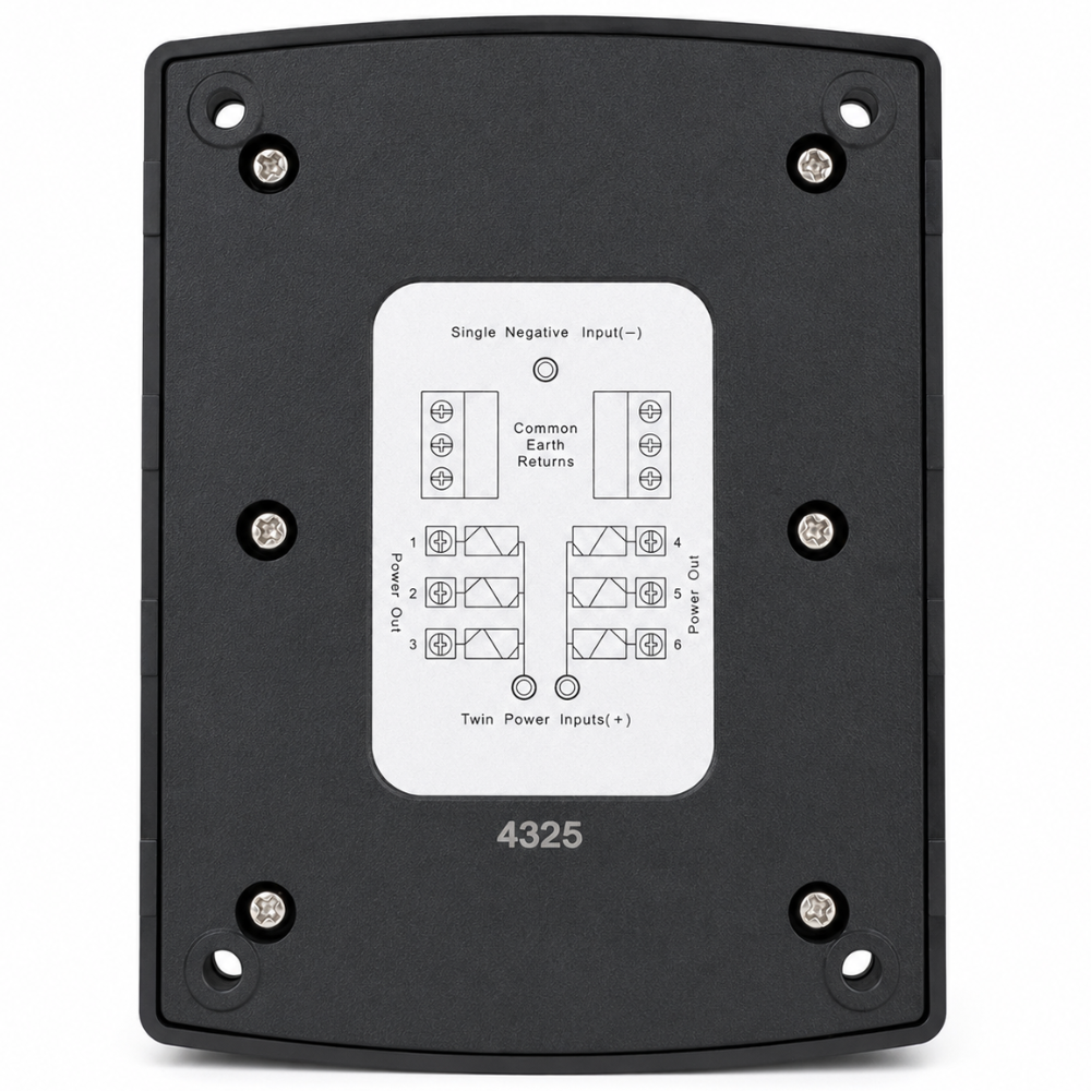 Van Master 6-Way Blade Fuse Box With Pos & Neg Busbars PN: VMG-FB6