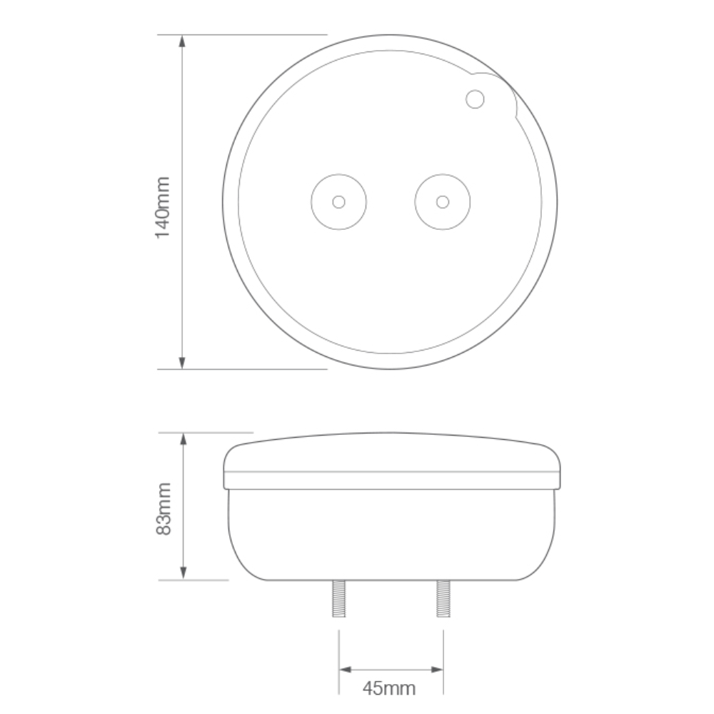 LED Autolamps HBL140FM HB Series 12/24V Round Rear Fog Lamp PN: HBL140FM