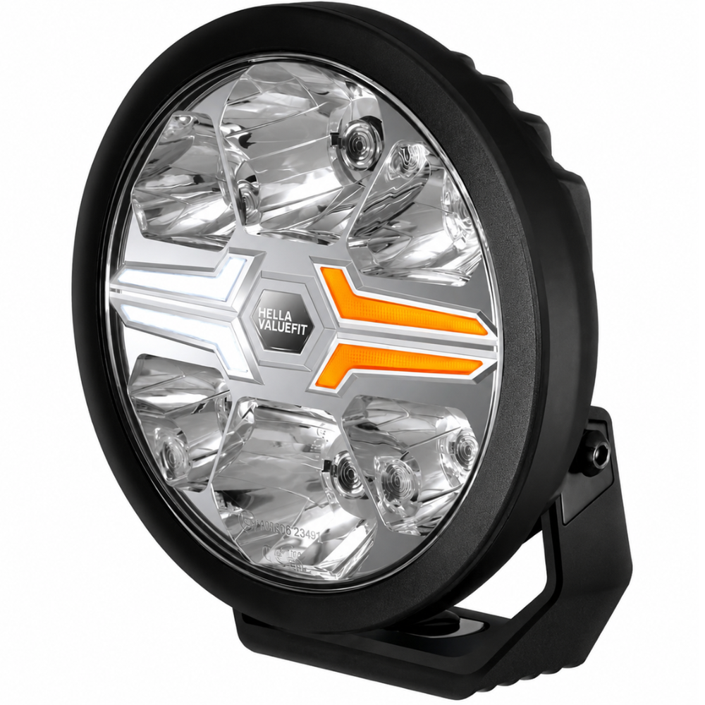 Hella Valuefit Blade Round Driving Light With Dual Colour Position Light