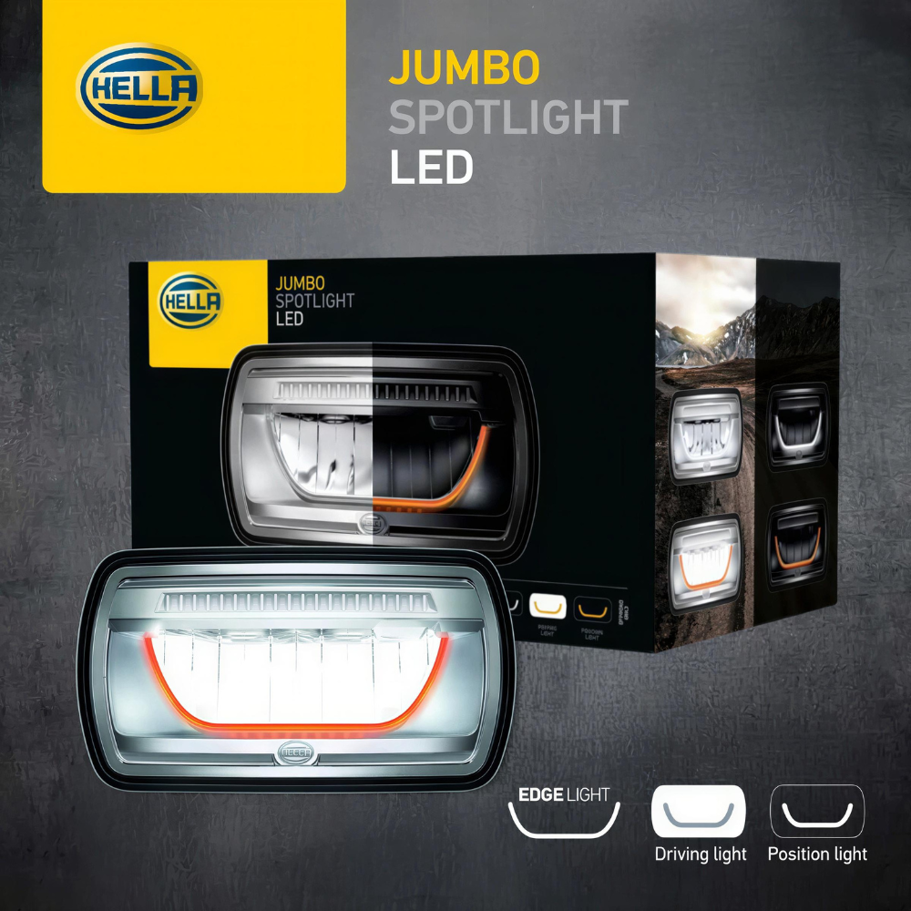 Hella Jumbo LED Driving Lamp With Dual Colour Position Light