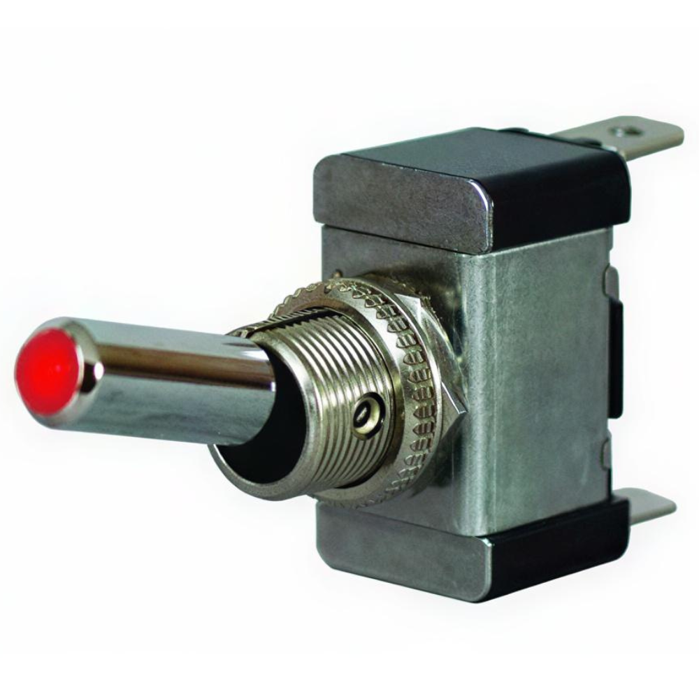 Durite 0-603-05 Red LED On/Off Toggle Switch with Metal Lever- 12/24V PN: 0-603-05