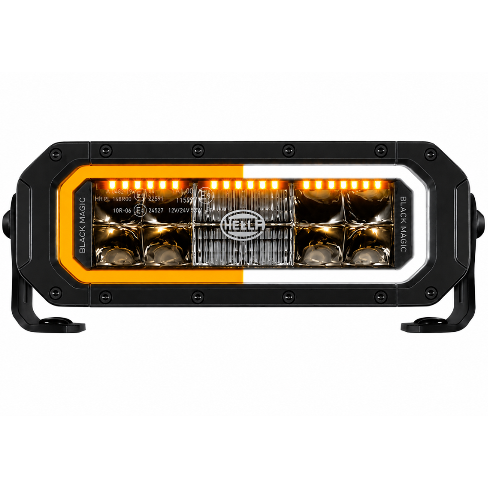 Hella Black Magic Tough Pro 9" LED Lightbar With Dual Colour Position Light