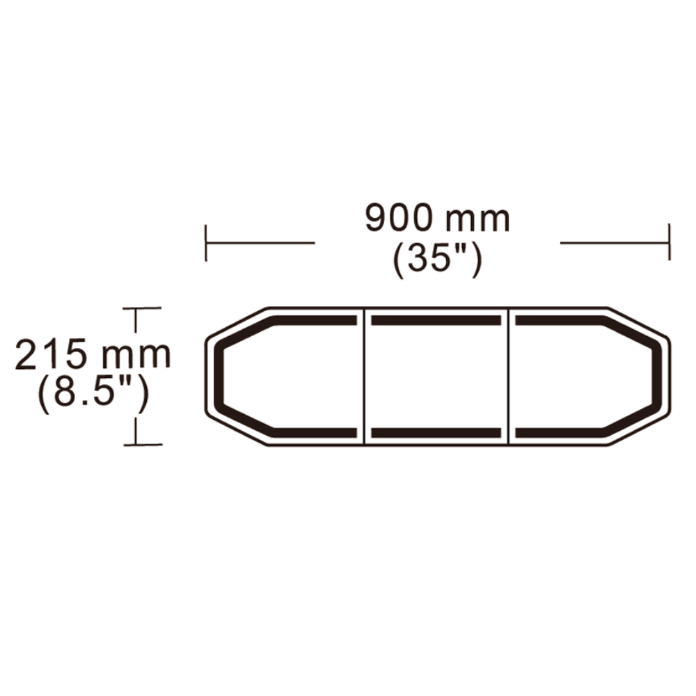 Van Master VIPER Series 900mm R65 12/24v fully Loaded Amber Smoked Lens Lightbar PN: VMG-VIPER900-SMK