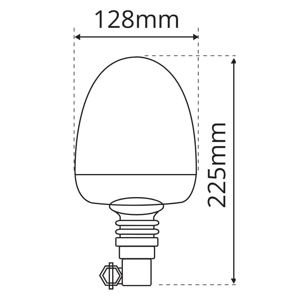 LAP Electrical Din-Pole 10-30V LED Beacon PN: VLMB040