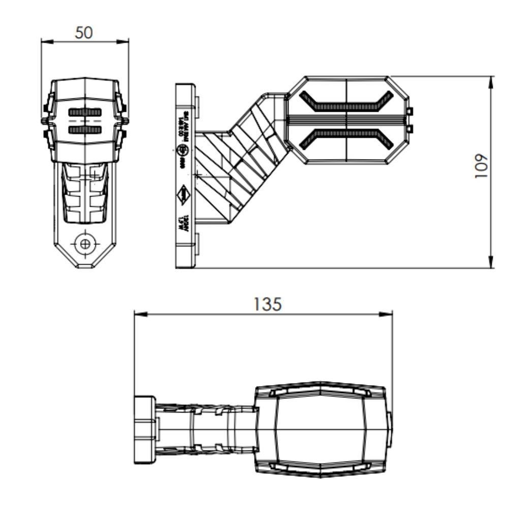 Horpol LD 3063 Rear Left side Dragon Marker Stalk PN: LD_3063