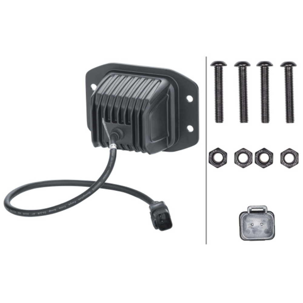 Hella Black Magic Edgeless Cube 3.2" Recessed Work Light (Flood) Kit With Harness