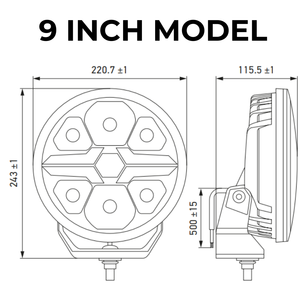 Hella Valuefit Blade Round Driving Light With Dual Colour Position Light