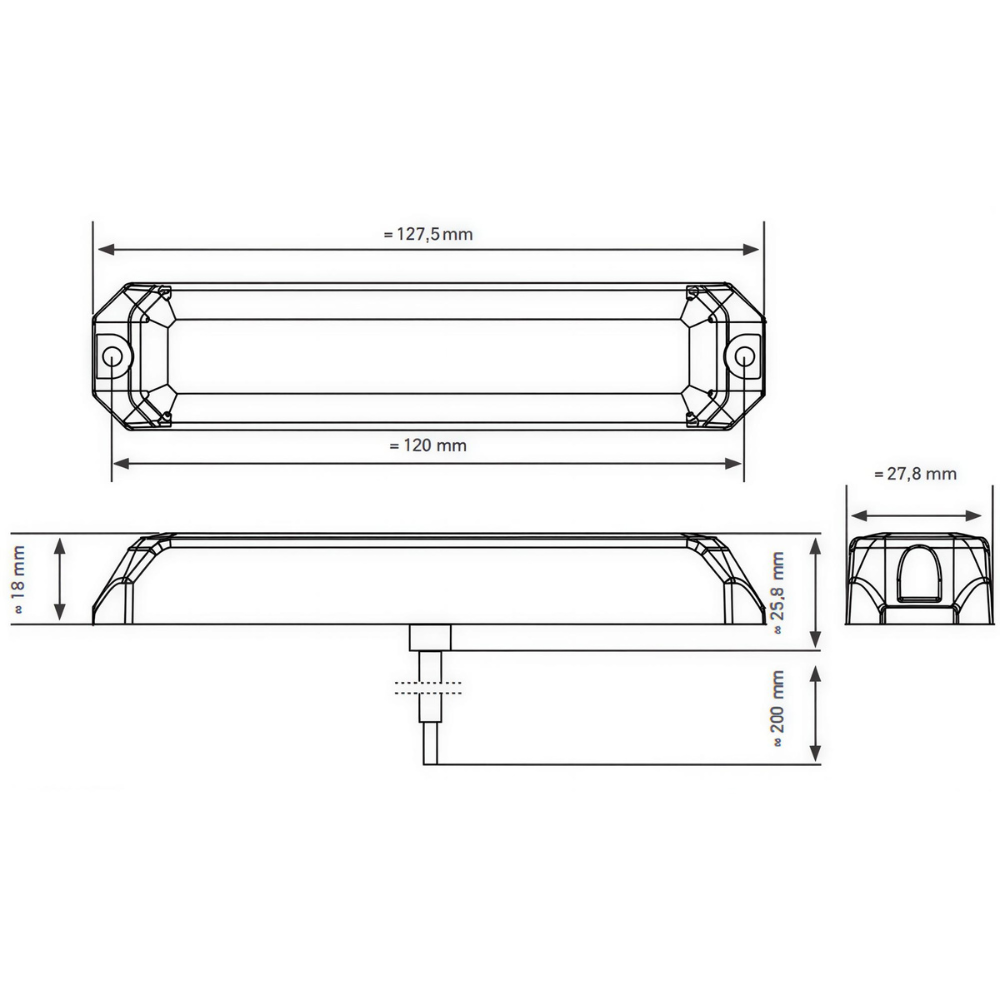 Hella BST 2.0 R65 6 LED Surface Mount Strobe