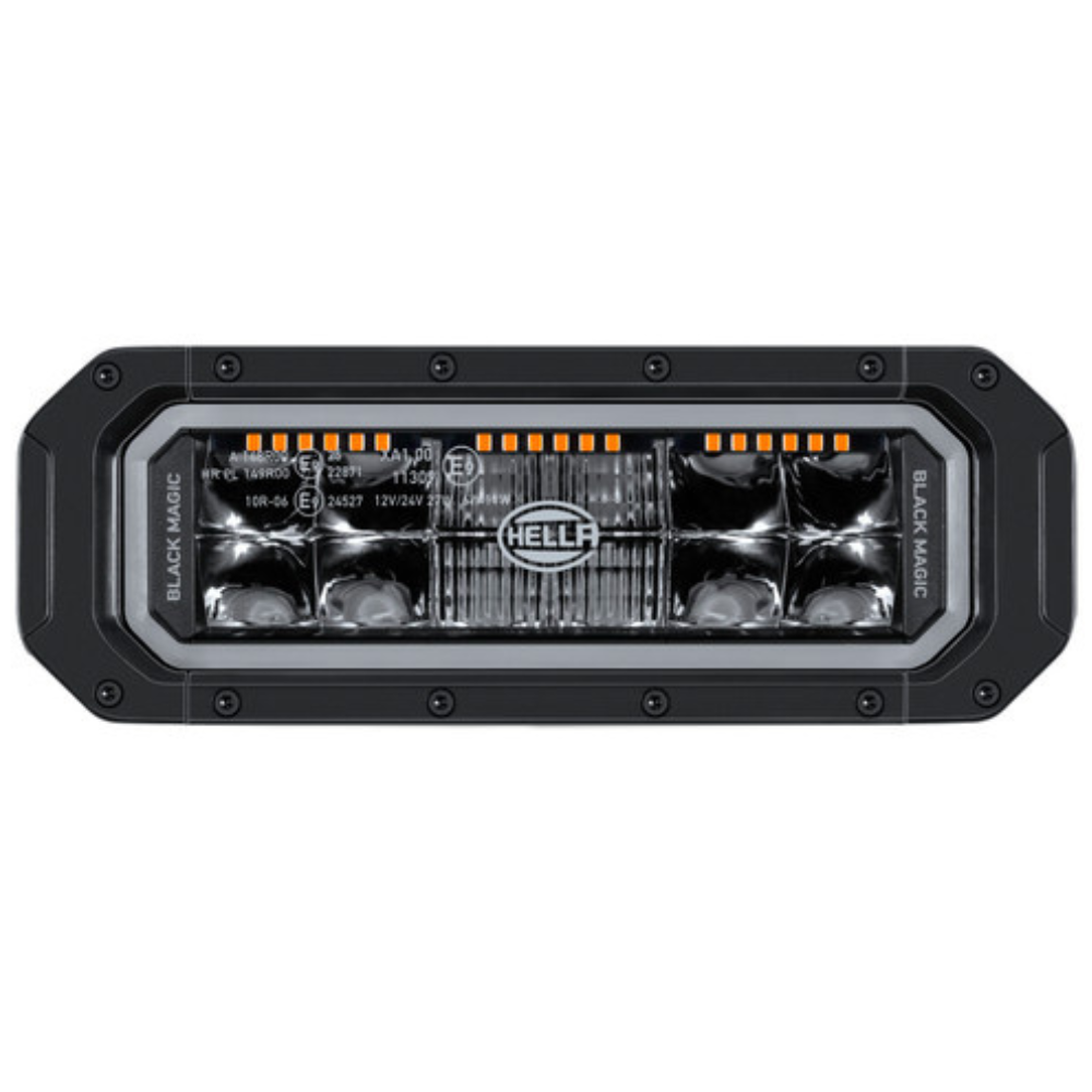Hella Black Magic Tough Pro 9" LED Lightbar With Dual Colour Position Light
