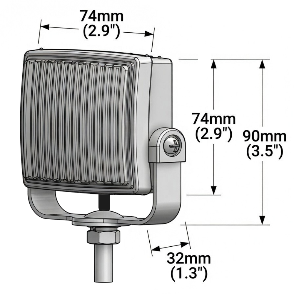 Van Master 9-30V R65 Square 6 LED Warning Light PN: VMGLED6SQA