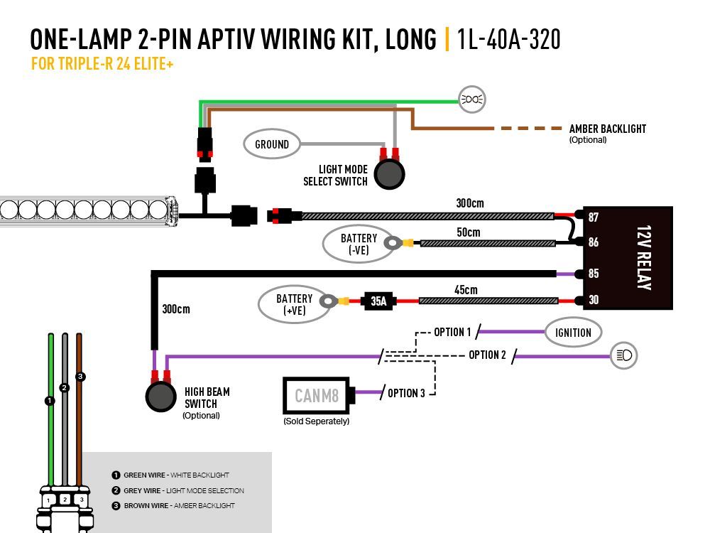 Lazer Lamps Triple-R 24 Elite + Lamp Dual Colour Driving Lamp 1125mm PN: 00R24-G2-PLUS-B