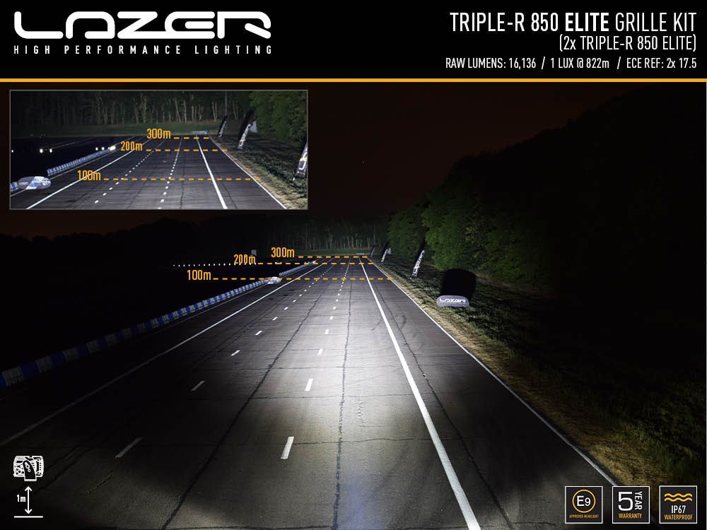 Lazer Lamps Ford Ranger Raptor (2023+) Triple-R 850 Grille Kit PN: GK-RAP