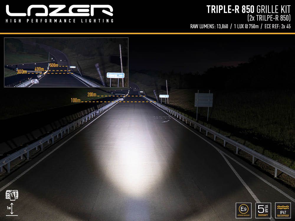 Lazer Lamps Ford Ranger Raptor (2023+) Triple-R 850 Grille Kit PN: GK-RAP