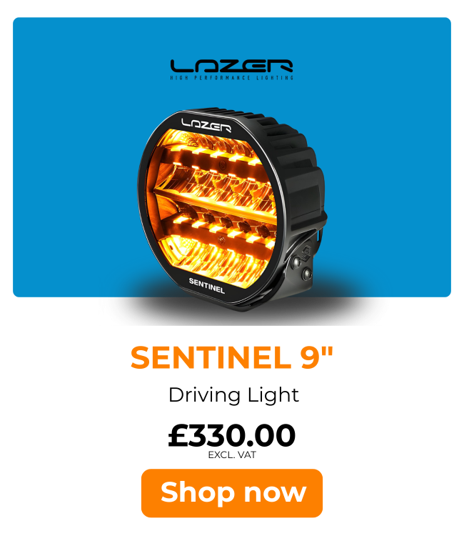 0S9-HLE-PL2-SM Lazer Lamps Sentinel 9" Highline Gen2 LED Driving Light With Position Light (NEW MODEL)