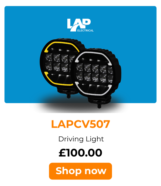 LAPCV507LAP Electrical 7" Round 7200Lm Driving Light With Dynamic Start Position Light PN: LAPCV507