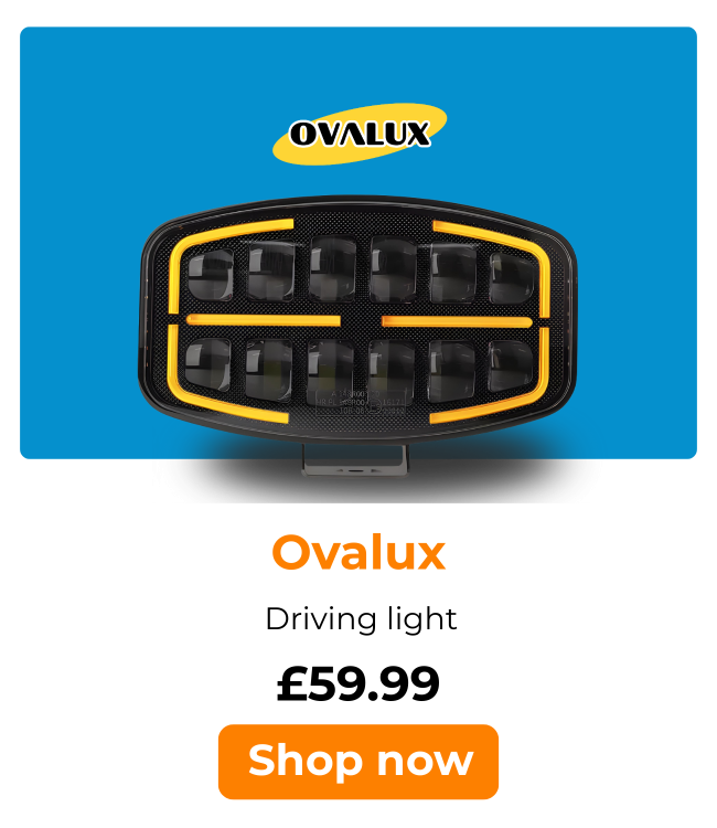 Van Master Oval Driving Lamp With Amber or White Dynamic Position Light PN: VMG-OVALUX