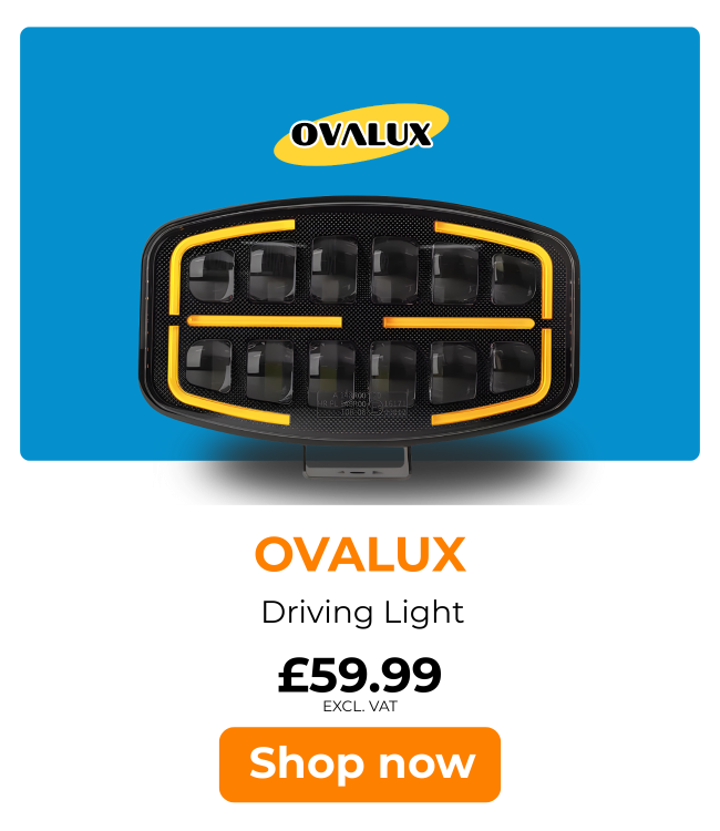 Van Master Oval Driving Lamp With Amber or White Dynamic Position Light PN: VMG-OVALUX