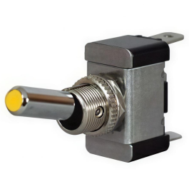 Durite 0-603-10 Amber LED On/Off Toggle Switch with Metal Lever- 12/24V PN: 0-603-10
