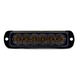 Van Master 12-24V R65 Low Profile 6 LED Tinted Amber Warning Light PN: VMGLED6TA