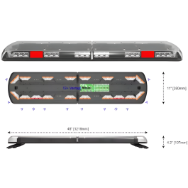 ECCO 12-31276-E 12+ Series 1212mm With tail lights and Corner Indicators 16 LED Recovery Lightbar PN: 12-31276-E