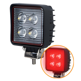 Durite 0-421-05 Red LED Flood Beam Work Lamp 12/24 Volt PN: 0-421-05