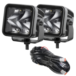 Hella Black Magic Edgeless Cube 3.2" Work Light (Spot) Kit With Harness