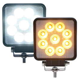 Durite R65 4" 45W Square LED Work Lamp With Amber Warning Light - 12/24V PN: 0-420-58