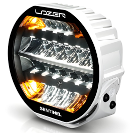 Lazer Lamps Sentinel 9" Highline (White) Gen2 LED Driving Light With Position Light & Beacon (NEW MODEL) PN: 0S9-HLE-WHT-PL2-BCN