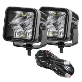 Hella Black Magic Edgeless Cube 3.2" Work Light (Flood) Kit With Harness