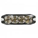 LED Autolamps 12/24V R65 Low-Profile 4-LED Warning Lamp - Amber PN: LPR654DVA