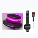 Electric Seat Belt & LAP 1 Bolt Purple LED beacon PN:VLPB060P.kit